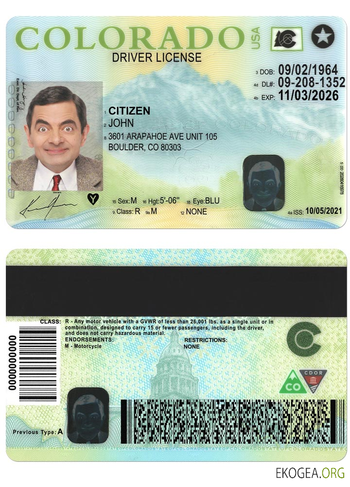 USA COLORADO driving license version 2